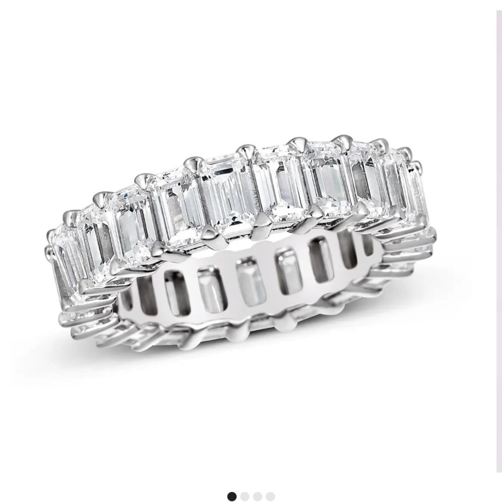 Anna Zuckerman Stunning Silver Women's Diamond Eternity Ring Sz 7 SOLD OUT! - Picture 3 of 4